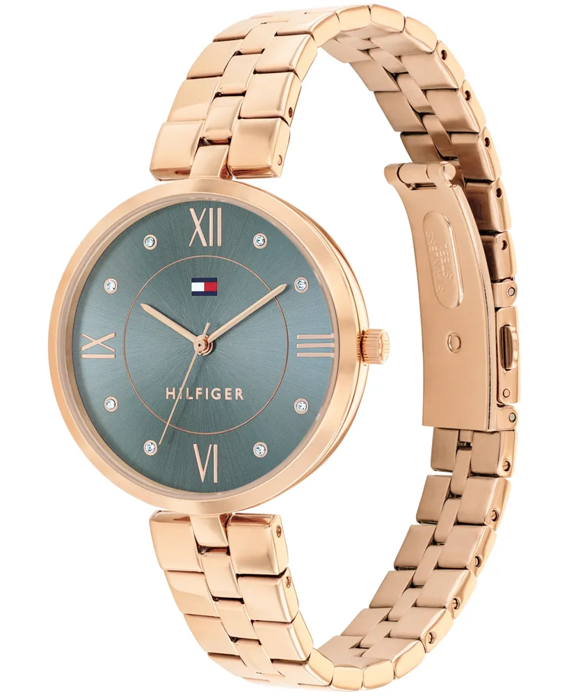 Tommy Hilfiger Women's Quartz Rose Gold-Tone Stainless Steel Watch 34mm