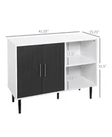 Homcom Storage Sideboard, Buffet Cabinet with Adjustable Shelf, Free Standing 2-Door Kitchen Cupboard for Dining Room, Hallway, Grey