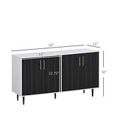 Homcom Modern Sideboard, Buffet Cabinet, Console Table with Adjustable Shelves, Anti-Topple Design, and Large Countertop, Grey