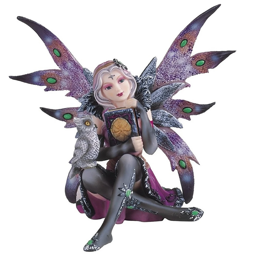 Fc Design 6"W Purple Fairy Reading with an Owl Statue Fantasy Decoration Figurine Home Decor Perfect Gift for House Warming, Holidays and Birthdays
