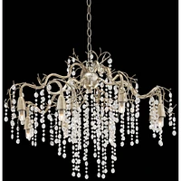 Possini Euro Design Branches Silver Champagne Large Chandelier 31" Wide Clear Crystal Strands 8-Light Fixture for Dining Room House Foyer Entryway Kit
