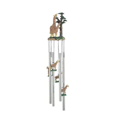 23"Long Giraffe with Baby Round Top Wind Chime