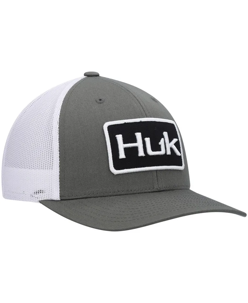 Men's Huk Olive Solid Trucker Snapback Hat