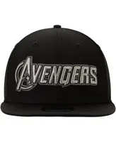 Men's New Era Black The Avengers Logo 9FIFTY Adjustable Snapback Hat