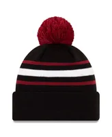 Men's New Era Black Joe Gibbs Racing Cuffed Pom Knit Beanie