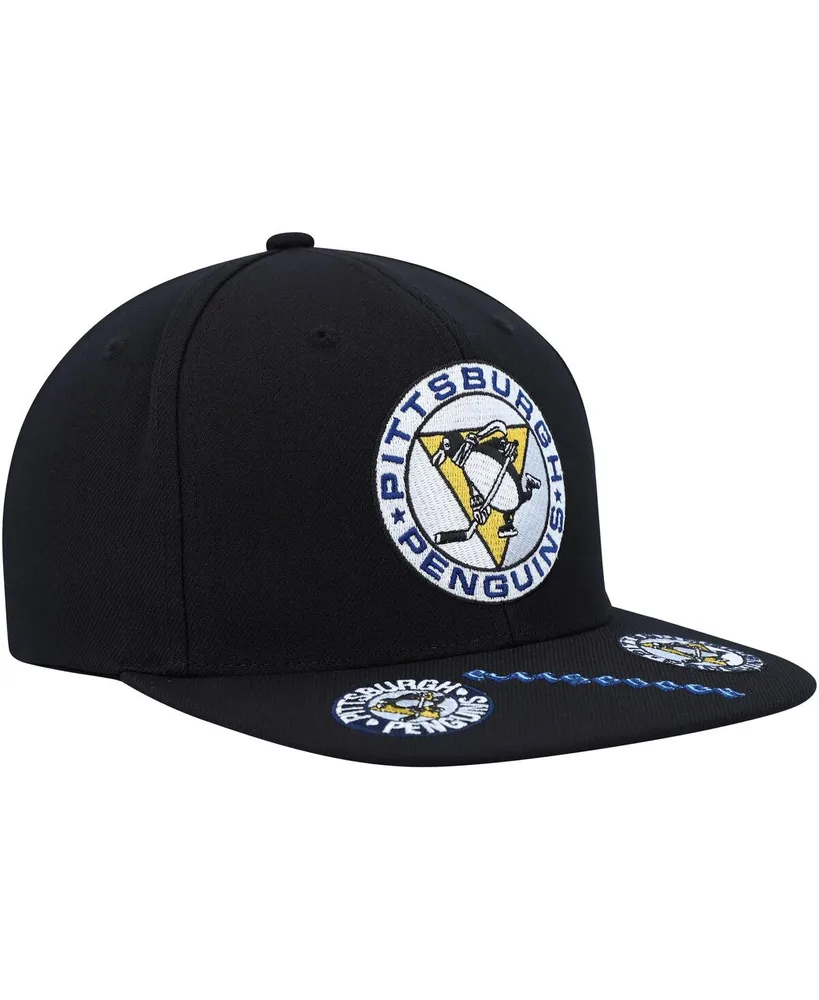 Men's Mitchell & Ness Black Pittsburgh Penguins Vintage-Like Hat Trick Snapback Hat
