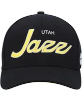 Men's Mitchell & Ness Black Utah Jazz Mvp Team Script 2.0 Stretch Snapback Hat