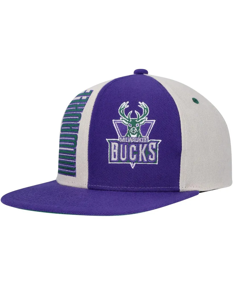 Men's Mitchell & Ness Cream Milwaukee Bucks Hardwood Classics Pop Snapback Hat