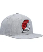 Men's Mitchell & Ness Heather Gray Portland Trail Blazers Hardwood Classics 2.0 Snapback Hat