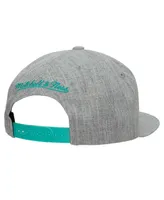 Men's Mitchell & Ness Heather Gray Vancouver Grizzlies Hardwood Classics 2.0 Snapback Hat