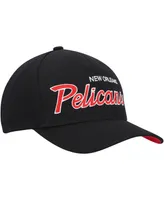 Men's Mitchell & Ness Black New Orleans Pelicans Mvp Team Script 2.0 Stretch Snapback Hat