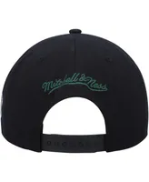 Men's Mitchell & Ness Black Seattle SuperSonics Hardwood Classics Mvp Team Script 2.0 Snapback Hat