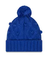 Women's New Era Royal Denver Broncos Toasty Cuffed Knit Hat with Pom