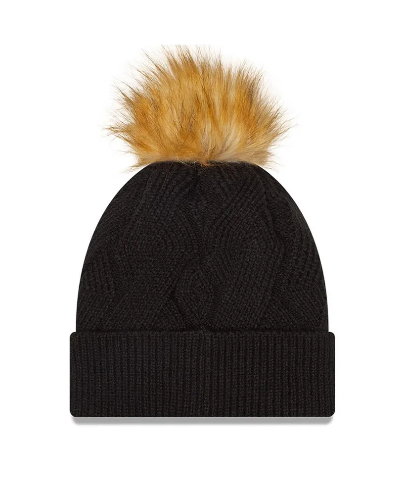 Women's New Era Black Atlanta United Fc Snowy Cuffed Knit Hat with Pom