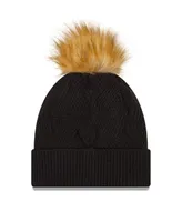 Women's New Era Black Atlanta United Fc Snowy Cuffed Knit Hat with Pom
