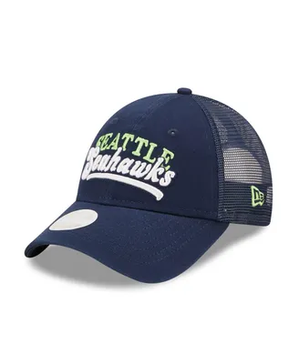 Women's New Era College Navy Seattle Seahawks Team Trucker 9FORTY Snapback Hat
