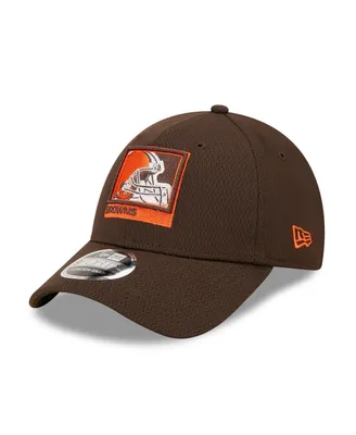 Men's New Era Brown Cleveland Browns Framed Af 9FORTY Snapback Hat