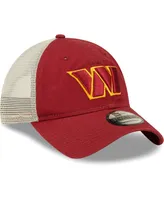 Men's New Era Burgundy, Natural Washington Commanders Loyal 9TWENTY Trucker Hat