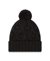 Big Girls New Era Black Las Vegas Raiders Toasty Cuffed Knit Hat with Pom