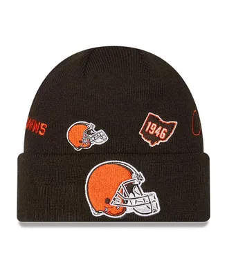 Big Boys and Girls New Era Brown Cleveland Browns Identity Cuffed Knit Hat