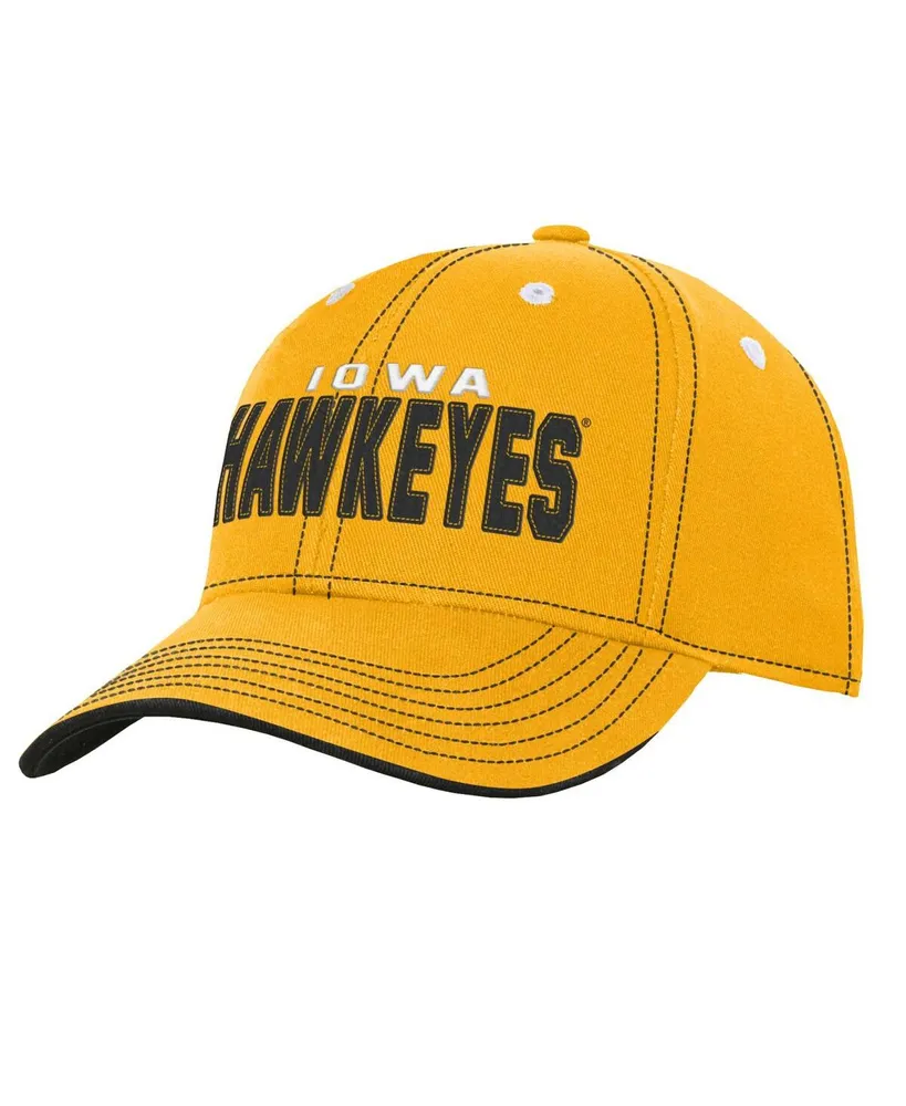 Big Boys and Girls Gold Iowa Hawkeyes Old School Slouch Adjustable Hat