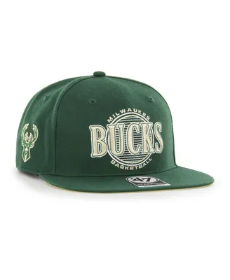 Men's '47 Brand Hunter Green Milwaukee Bucks High Post Captain Snapback Hat