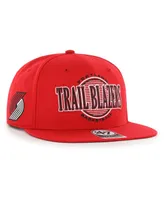 Men's '47 Brand Red Portland Trail Blazers High Post Captain Snapback Hat