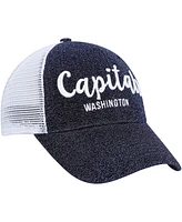 Women's '47 Brand Navy, White Washington Capitals Encore Mvp Trucker Snapback Hat