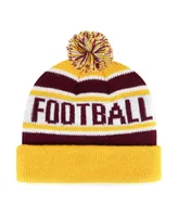 Big Boys and Girls '47 Brand Burgundy, Gold Washington Football Team Hangtime Cuffed Knit Hat with Pom