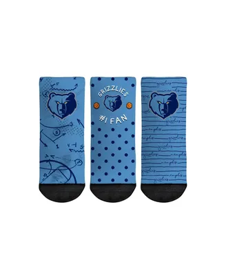 Toddler Boys and Girls Rock Em Socks Memphis Grizzlies #1 Fan 3-Pack Crew Socks Set