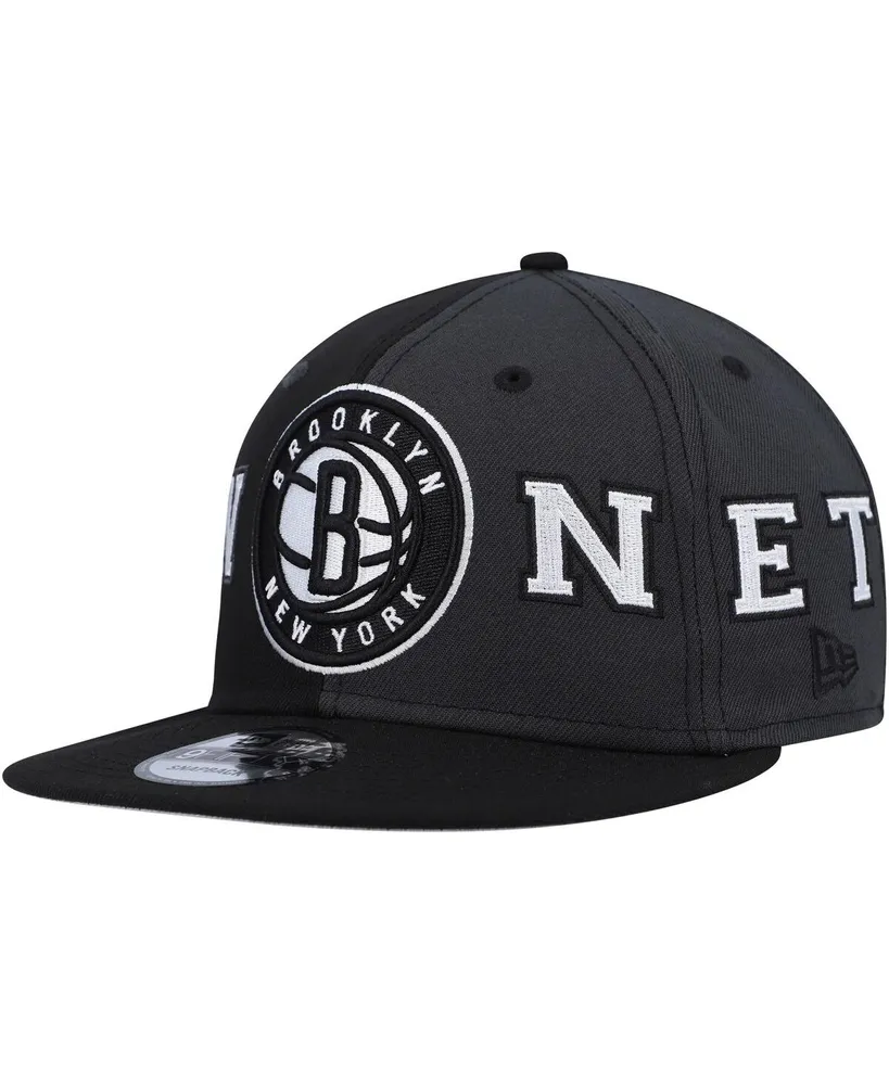 Men's Brooklyn Nets New Era White/Black Back Half 9TWENTY Adjustable Hat