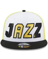 Men's New Era White, Black Utah Jazz Back Half 9FIFTY Snapback Hat