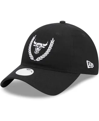 Women's New Era Black Chicago Bulls Leaves 9TWENTY Adjustable Hat