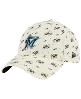 Women's New Era Cream Miami Marlins Chrome Bloom 9TWENTY Adjustable Hat