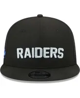 Men's New Era Black Las Vegas Raiders Stacked Trucker 9FIFTY Snapback Hat