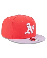 Men's New Era Red, Purple Oakland Athletics Spring Basic Two-Tone 9FIFTY Snapback Hat