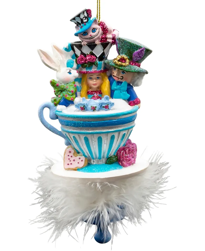 Kurt Adler 6.25" Hollywood Hats Alice Teaparty Ornament