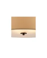 Possini Euro Design Halsted Brushed Bronze Pendant Chandelier 20" Wide Modern Sand Stone Linen Drum Shade 3