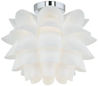 Possini Euro Design White Flower Modern Ceiling Light Semi Flush-Mount Fixture 15 3/4" Wide Chrome for Bedroom Kitchen Living Room Hallway Dining Bath
