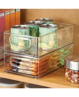 mDesign Plastic Stackable Kitchen Storage Organizing Bin, Handles