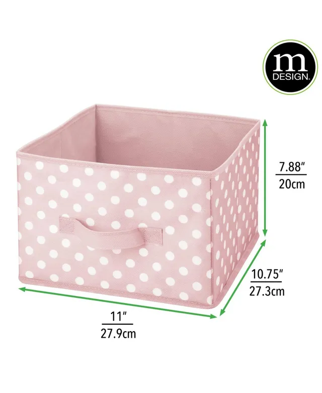 MDesign Soft Fabric Nursery Organizer Cube, Handle, 4 Pack, Pink/White  Polka Dot