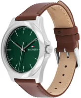 Tommy Hilfiger Men's Quartz Brown Leather Watch 43mm