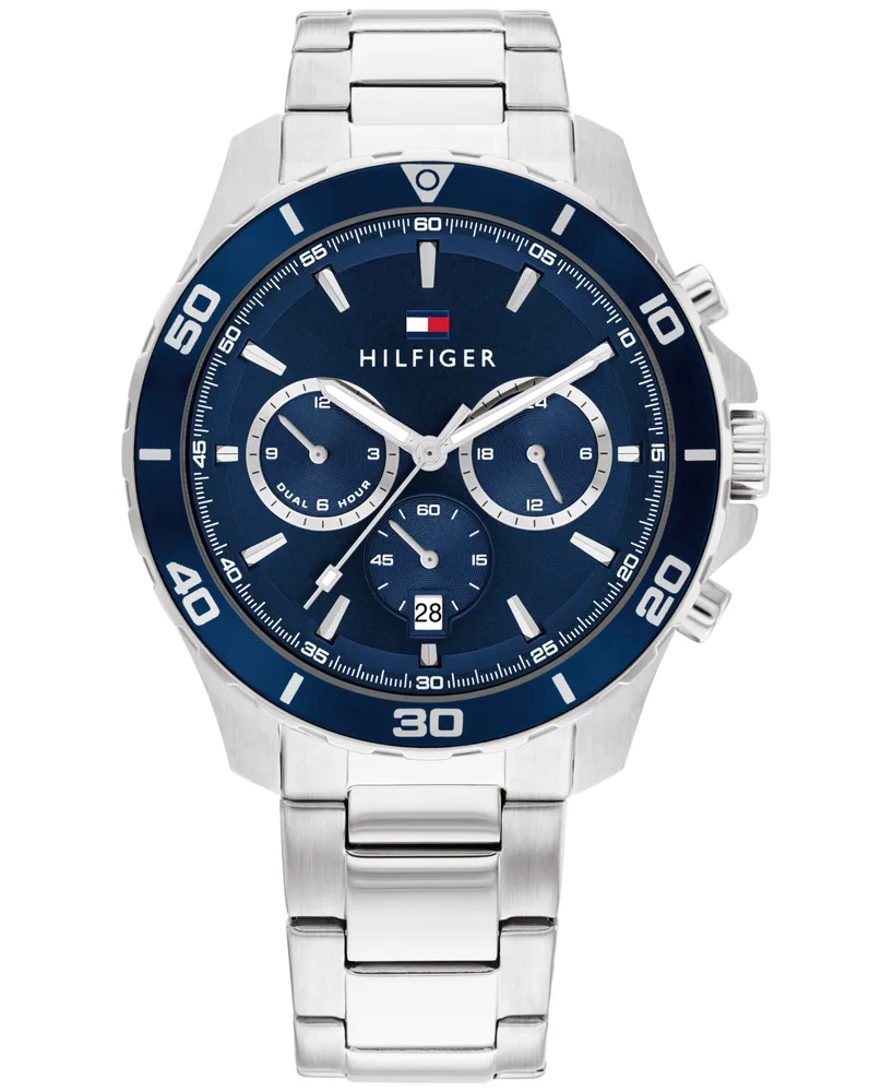 Tommy Hilfiger Men's Multifunction Silver-Tone Stainless Steel Watch 43mm