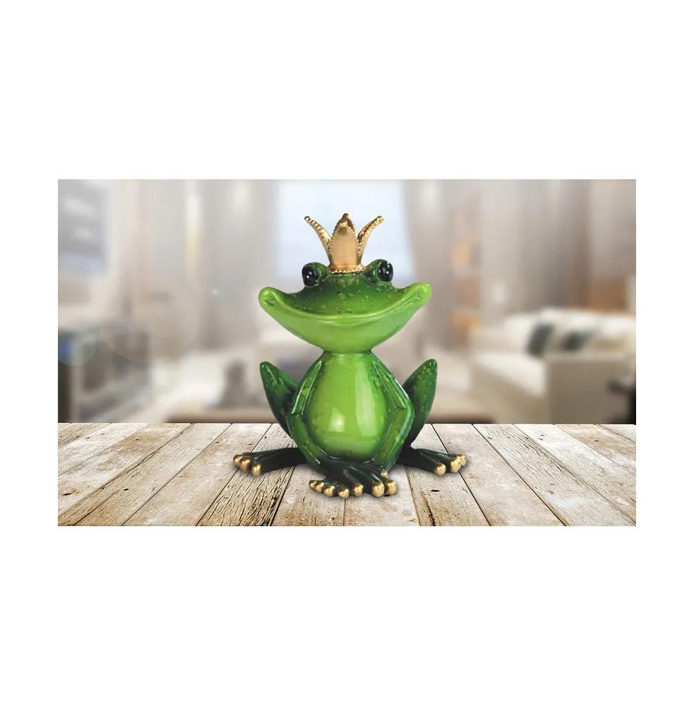Fc Design 4"W King Frog Statue Frog with Crown Funny Animal Decoration Figurine Home Decor Perfect Gift for House Warming, Holidays and Birthdays