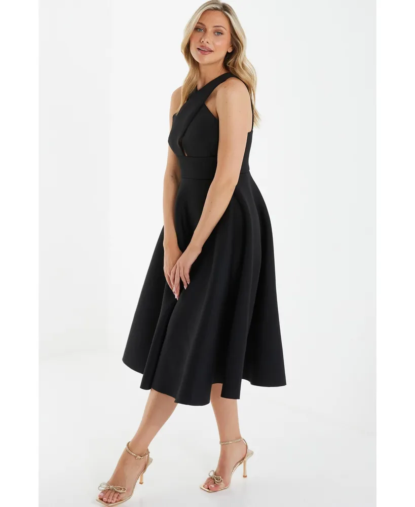 Quiz Women's Keyhole Skater Midi Dress