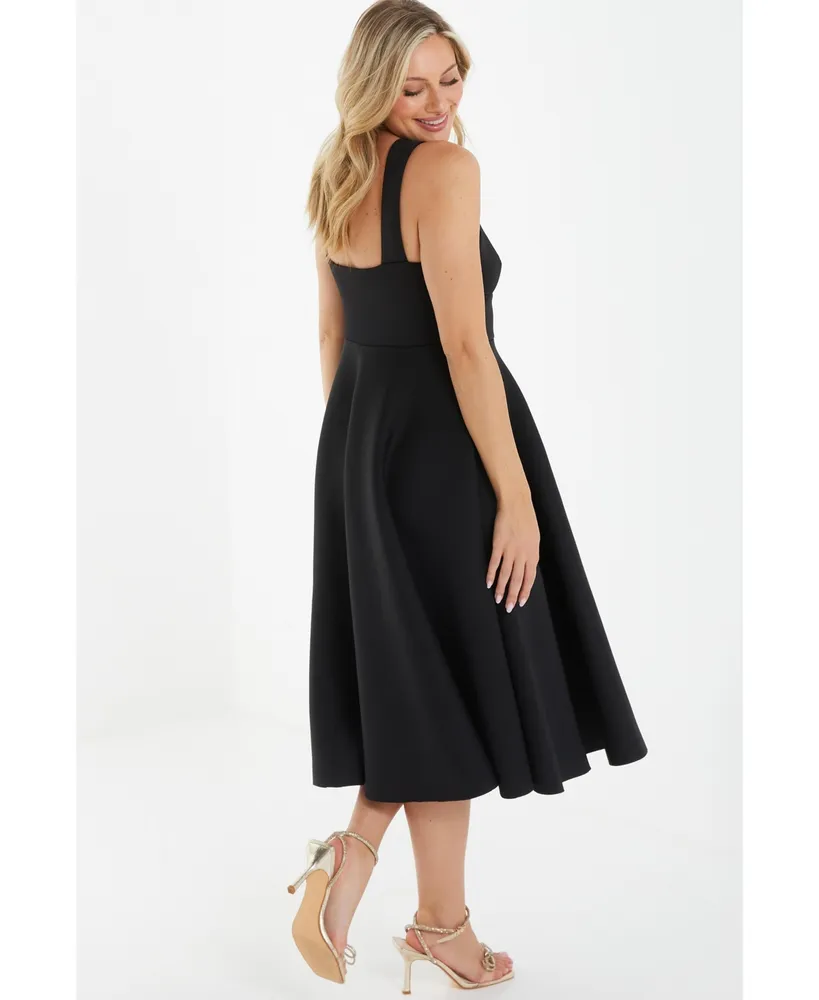 Quiz Women's Keyhole Skater Midi Dress