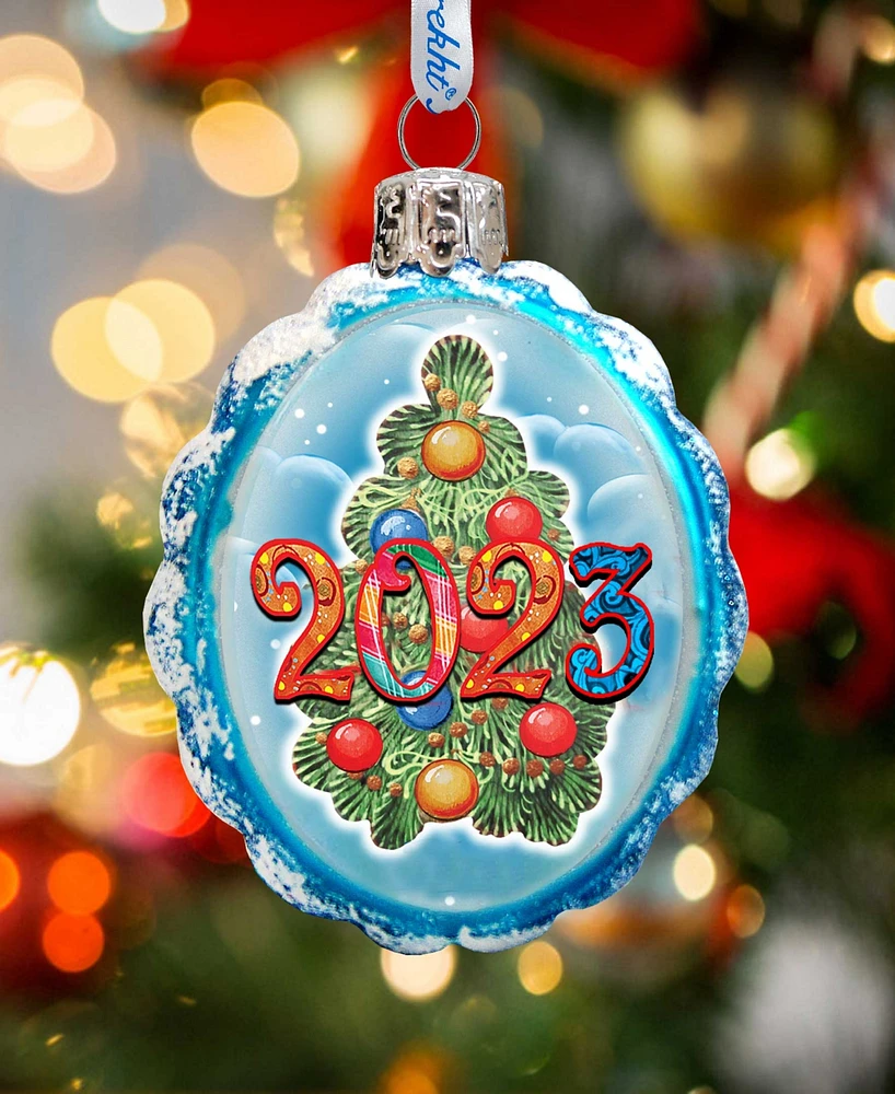 Designocracy Dated Keepsake Mercury Christmas Glass Ornaments G. DeBrekht
