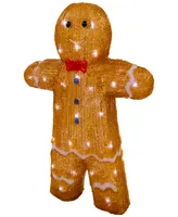 Northlight 16" Light Emitting Diode (Led) Lighted Acrylic Gingerbread Man with Bow Tie Christmas Decoration