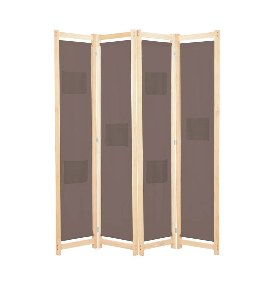 vidaXL 4-Panel Room Divider 62.9"x66.9"x1.6" Fabric