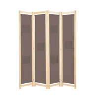 vidaXL 4-Panel Room Divider 62.9"x66.9"x1.6" Fabric